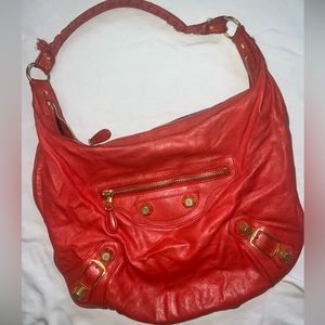 Balenciaga large leather tote bag